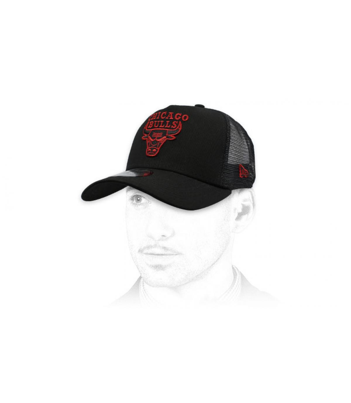 trucker Bulls noir rouge Trucker NBA Ess Bulls black